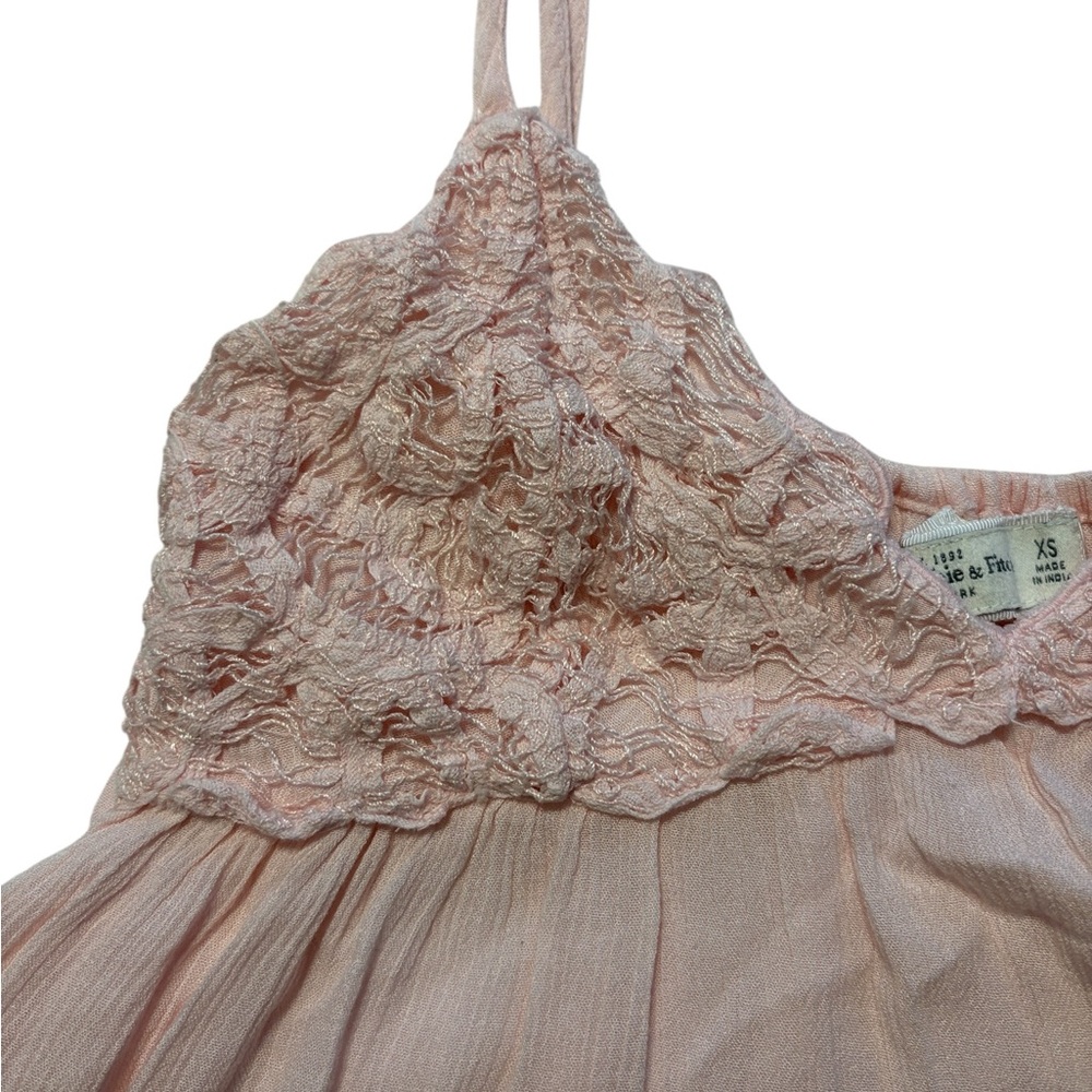 Vintage Abercrombie & Fitch Babydoll Camisole XS Pink Lace Y2K Fairy Coquette - Picture 6 of 8